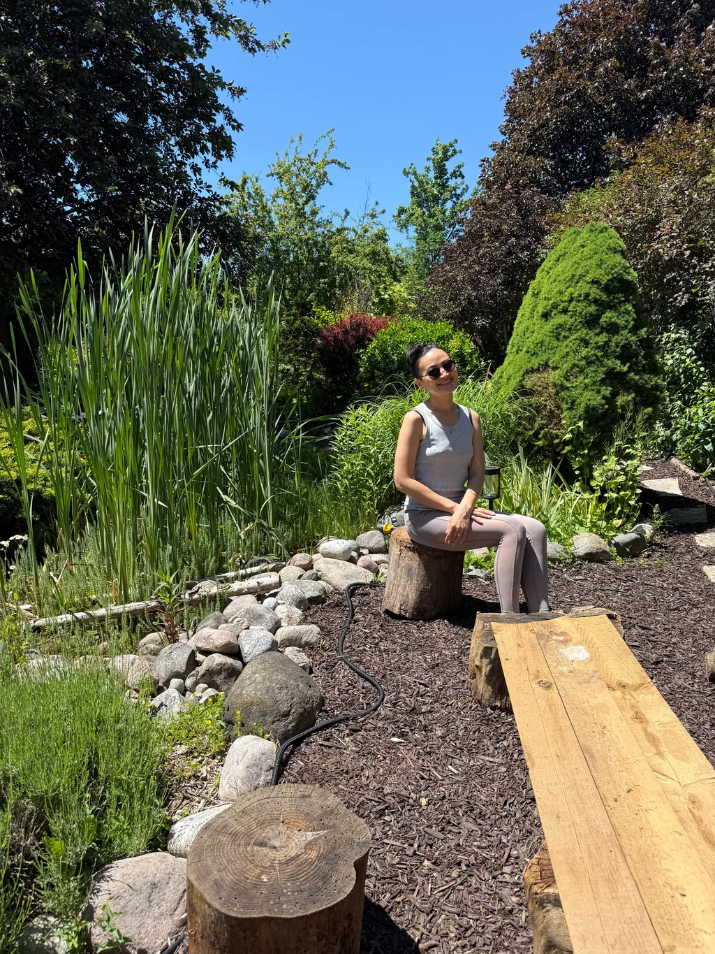 A walk through the serene garden setting
